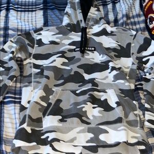 Hollister white camp hoodie